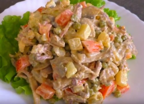Салат мясной с грибами » Рецепты - готовим дома | «Наобед.kz»